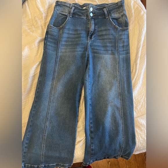 Risen Jeans Denim - RISEN Eve Seamed Wide-Leg Jeans